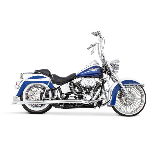 Freedom Performance FPE-HD00202 True Dual 33" SharkTail Exhaust Chrome for Softail 97-06