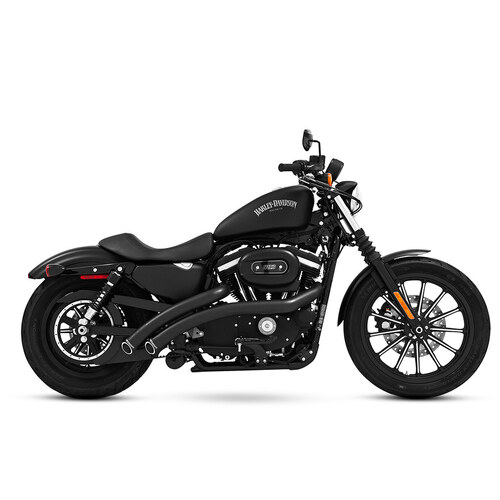 Freedom Performance FPE-HD00381 Radical Radius Exhaust Black w/Black End Caps for Sportster 86-21