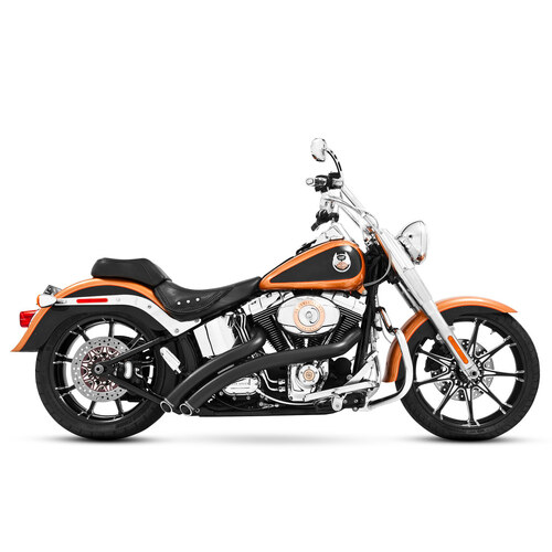 Freedom Performance FPE-HD00397 Radical Radius Exhaust Black w/Black End Caps for Softail 86-17