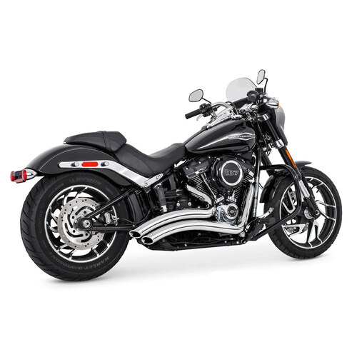 Freedom Performance FPE-HD00424 Sharp Curve Radius Exhaust Chrome w/Chrome End Caps for Softail 86-17