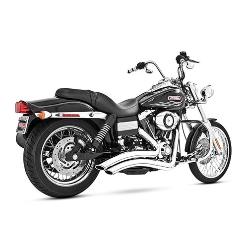 Freedom Performance FPE-HD00427 Sharp Curve Radius Exhaust Chrome w/Chrome End Caps for Dyna 06-17