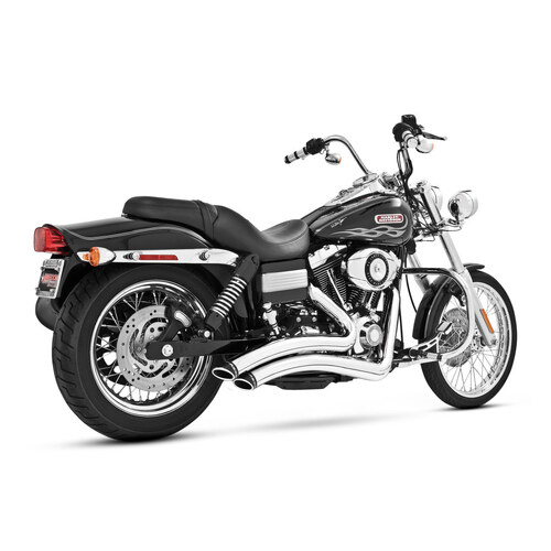 Freedom Performance FPE-HD00428 Sharp Curve Radius Exhaust Chrome w/Black End Caps for Dyna 06-17