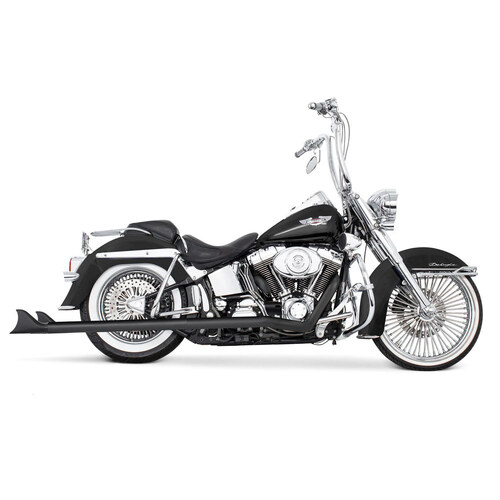 Freedom Performance FPE-HD00453 True Dual 39" SharkTail Exhaust Black for Softail 07-17