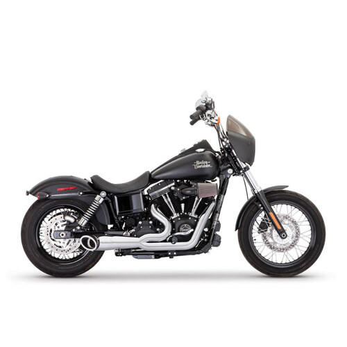 Freedom Performance FPE-HD00545 Turnout 2-1 Exhaust Chrome w/Black End Caps for FXD 06-17