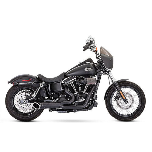 Freedom Performance FPE-HD00546 Turnout 2-1 Exhaust Black w/Black End Caps for FXD 06-17