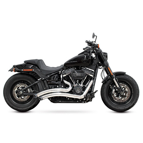 Freedom Performance FPE-HD00702 Sharp Curve Radius Exhaust Chrome w/Black End Caps for Softail 18-Up