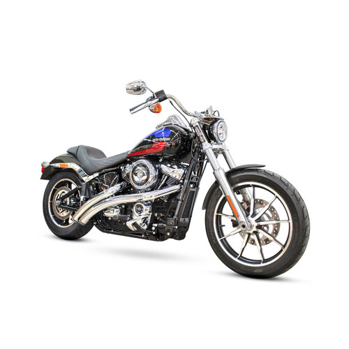 Freedom Performance FPE-HD00708 Radical Radius Exhaust Chrome w/Black End Caps for Softail 18-Up