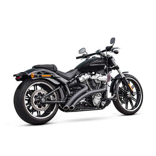 Freedom Performance FPE-HD00709 Radical Radius Exhaust Black w/Black End Caps for Softail 18-Up