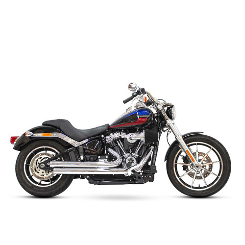 Freedom Performance FPE-HD00746 Independence Staggered Exhaust Chrome w/Chrome End Caps for Softail 18-Up