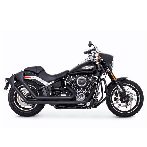 Freedom Performance FPE-HD00765 Upsweeps Exhaust Black w/Black Sharktail End Caps for Softail 18-Up