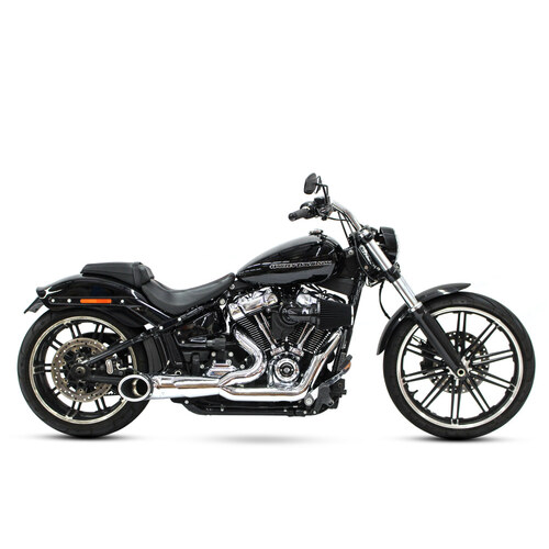 Freedom Performance FPE-HD00809 Turnout 2-1 Exhaust Chrome w/Black Tip for Softail 18-Up