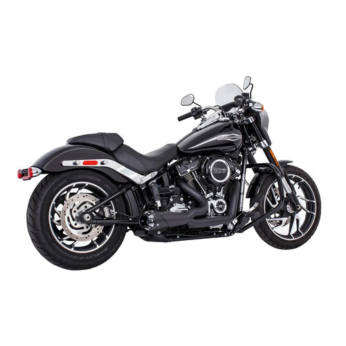 Freedom Performance FPE-HD01077 American Outlaw Shorty 2-1 Exhaust Black w/Black End Cap for Softail 86-17