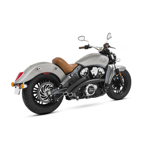 Freedom Performance FPE-IN00076 Radical Radius Exhaust Black w/Black End Caps for Indian Scout 15-Up