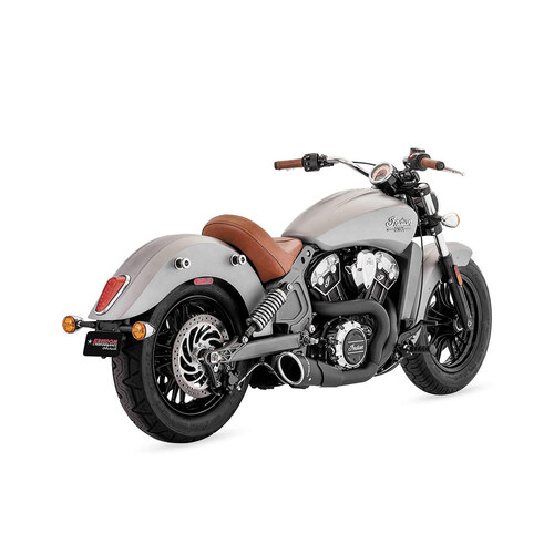 Freedom Performance FPE-IN00082 Combat 2-1 Exhaust Black w/Black End Cap for Indian Scout 15-Up