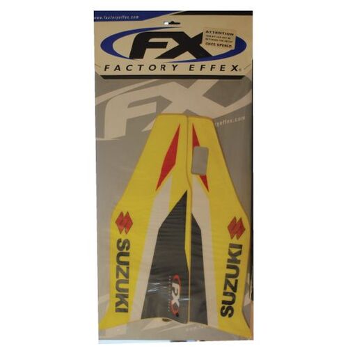 Factory Effex Fork Guard Yellow/Black/White Decals for Suzuki RMZ250 2004