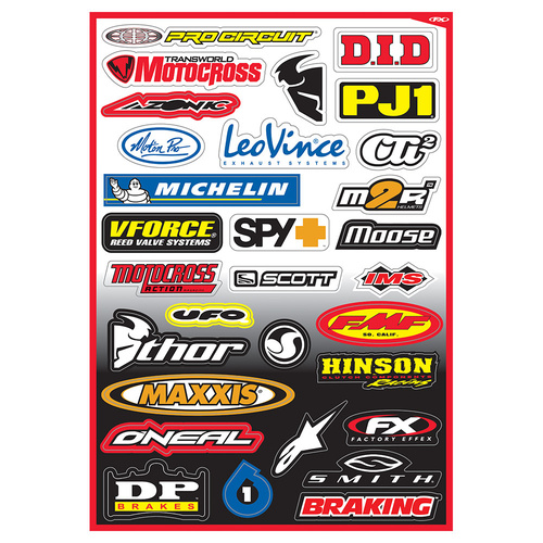 Factory Effex Kit B Sponsor Sticker Sheet