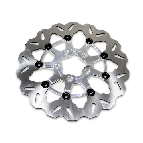 Galfer USA GAL-DF680CW-P 11.5" Front Wave Floating Disc Rotor w/Anodized Silver Carrier for Big Twin/Sportster 00-14