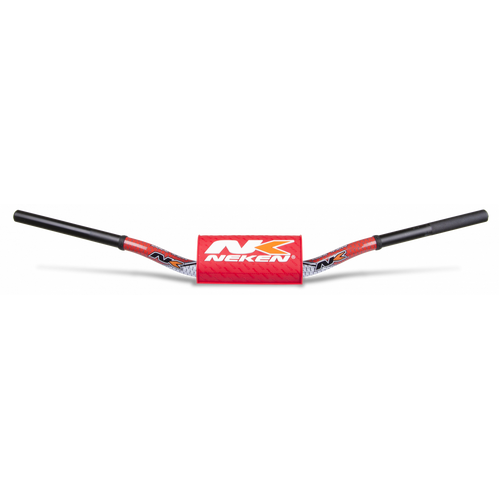 Neken Radical Design Handlebar (Conical Design/Length 815mm/Height 132mm/Sweep 73mm) White/Red w/Red Pad