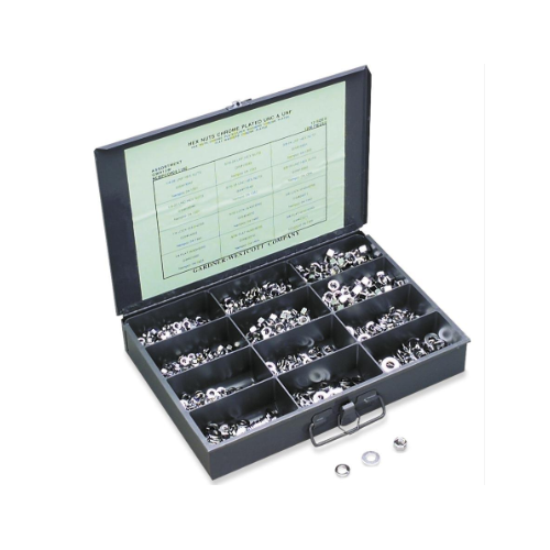 Gardner-Westcott GW12W Chrome Hex Nut/Lockwasher Tray Assortment 1/4 to 3/8 Sold as a Mixed Tray (Easy-R)