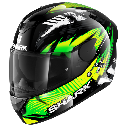 Shark D-Skwal 2 Penxa Black/Green/Yellow Helmet [Size: XS]