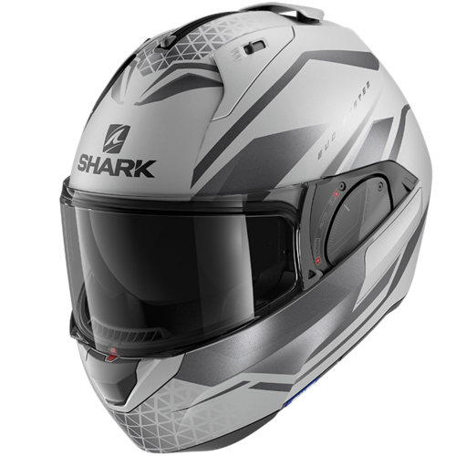 Shark Evo ES Yari Matte Silver/Anthracite/Black Modular Helmet [Size:XS]