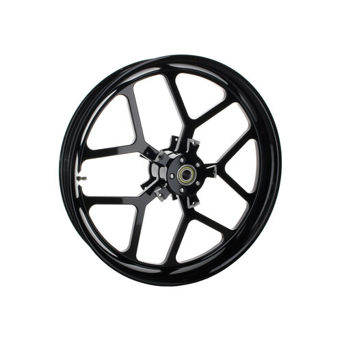 Hawg Halters Inc HHI-2340-VRX-B-800A-ADP-B 23" x 3.75" VRXE/Night Rod Replica Wheel Gloss Black for V-Rod 08-17