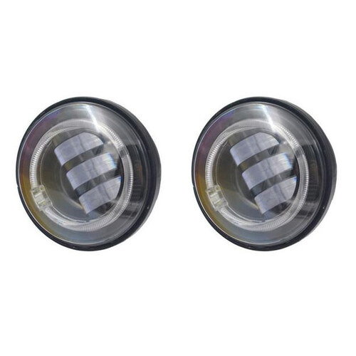 Hoglights HOG-4045AUX-B 4.5" LED Passing Lamp Inserts Black w/Halo