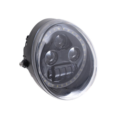 Hoglights HOG-5570VR-H 5-3/4" LED Headlight Insert w/Halo Black for Night Rod Special 12-17/Muscle 09-17