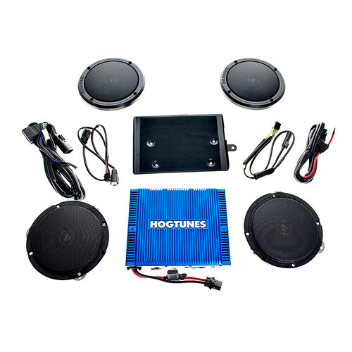 Hogtunes HT-QC-ULTRA-4-RM G4 300 Watt Amp x 4 Speaker Kit for Touring Ultra//Street Glide 14-23 Models w/Tour Pack