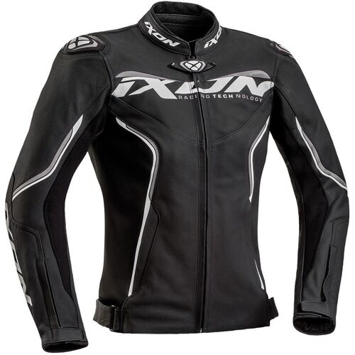 Ixon Trinity Lady Black/White/Grey Womens Leather Jacket [Size:SM]