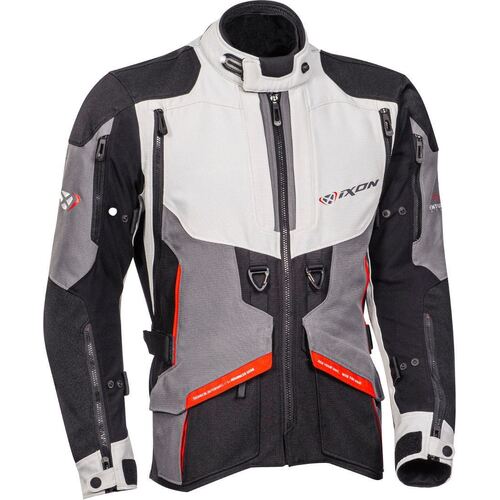 Ixon Ragnar Black/Grey/Red Textile Jacket [Size:SM]