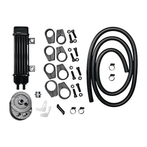 Jagg Oil Coolers JAG-750-1200 6-Row Vertical Slimline Oil Cooler Kit for most Big Twin/Sportster 84-17 Models