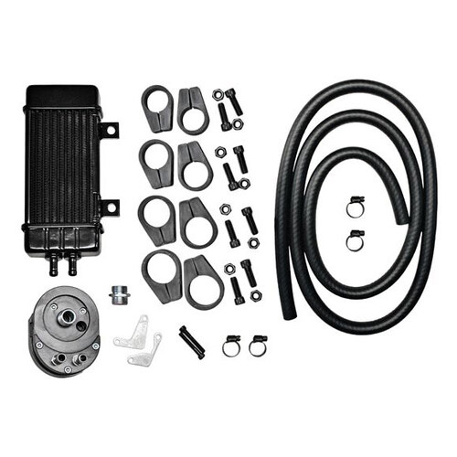 Jagg Oil Coolers JAG-750-2000 10-Row Vertical Wideline Oil Cooler Kit for most Big Twin/Sportster 84-17 Models