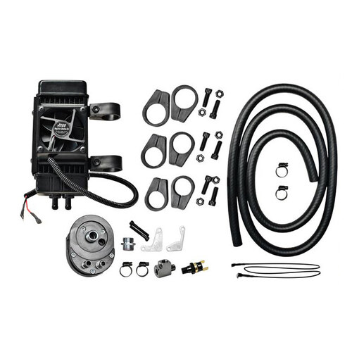 Jagg Oil Coolers JAG-751-FP2600 Fan Assisted 10 Row Universal Oil Cooler Kit for most H-D without Lower Fairing