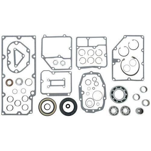 Jims Machine JM-1021 Transmission Rebuild Kit for Big Twin 91-98 5 Speed & Aftermarket 6 Speed w/Smaller 91-98 Trapdoor Bearings