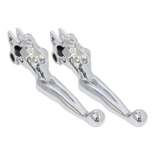 Kuryakyn K1049 Silhouette Levers -Chrome for Softail 96-14/Dyna 96-17/Touring 96-07/Sportster 96-03