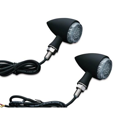 Kuryakyn K2509 Torpedo Turn Signals w/Run-Brake-Turn Black