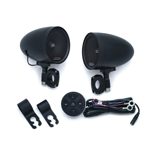 Kuryakyn K2713 Road Thunder Speaker Pods & Bluetooth Audio Controller Black by MTX