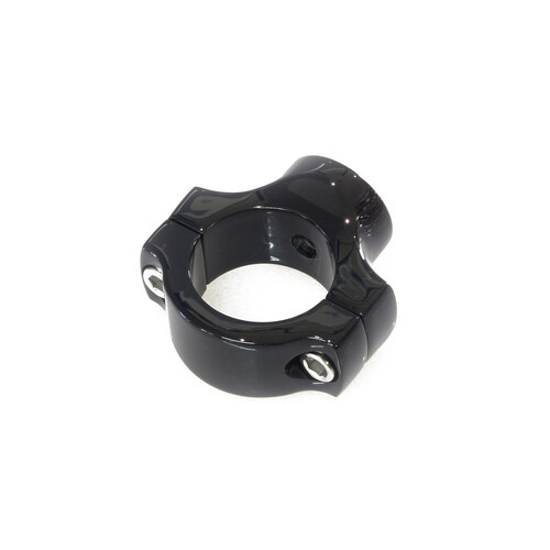 Kuryakyn K3121 Side Mount Number Plate Clamp Black for Softail 18-Up & Custom Applications w/1-1/4" Tubing