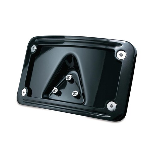 Kuryakyn K3148 Laydown Curved Number Plate Frame Black for H-D Models w/Standard 3-bolt Mounted License Plate Bracket