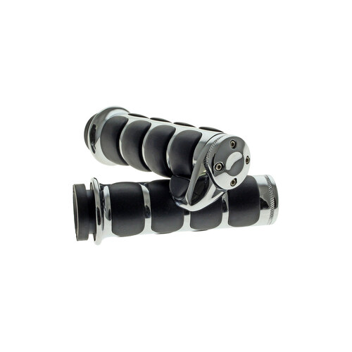 Kuryakyn K6228 ISO Handgrips Chrome w/Throttle Boss for most Big Twin 08-Up w/Throttle-by-Wire