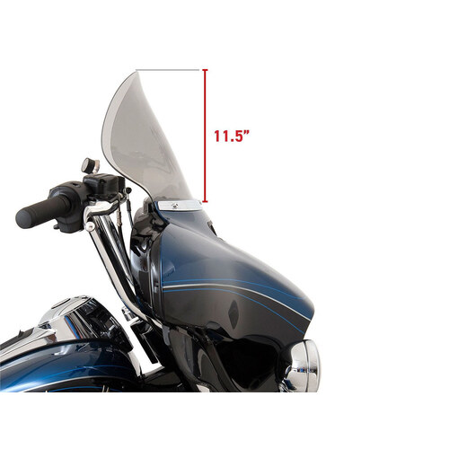 Klock Werks KKC-2310-0634 11.5" Flare Windshield Dark Smoke Tint for Electra Glide/Street Glide/Tri Glide 14-23