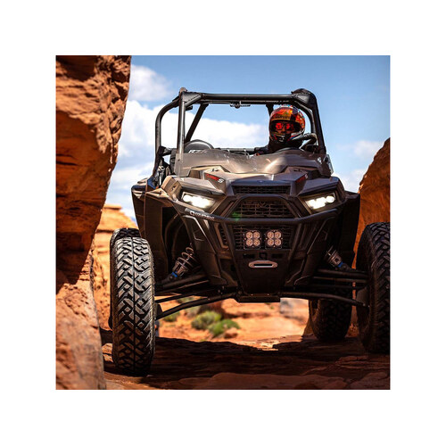 Klock Werks KKC-2317-0422 R-Spec UTV Flare Windshield Dark Smoke for Polaris RZR 1000 XP 19-Up