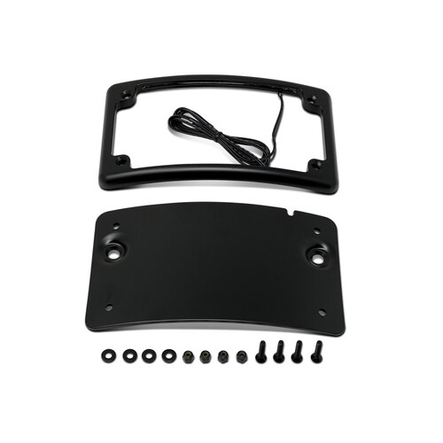 Kodlin KM-KUS20200 Curved Low Profile Number Plate Frame Black w/LED Illumination