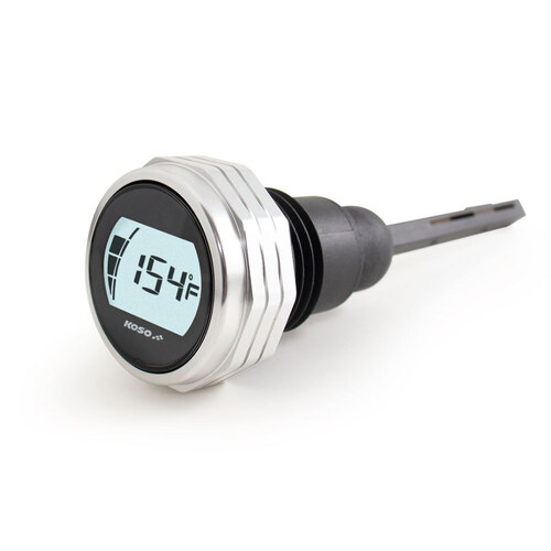 Koso KOS-BA053011 Oil Temperature & Level Dipstick Silver for Touring 07-16