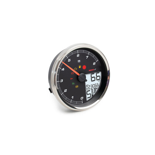 Koso KOS-BA072100 4.5" Tank Mount Speedometer w/Tachometer Silver for Softail 04-10/Dyna Fat Bob 08-11/Wide Glide 06-08/Road King 04-13