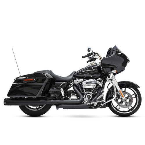 Khrome Werks KW202825 4 1/2" Klassic Slip-On Mufflers Black w/Black End Caps for Touring 17-Up