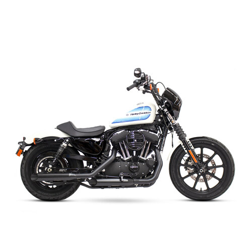 Khrome Werks KW202895 3" HP-Plus Slash Cut Slip-On Mufflers Black for Sportster 14-21