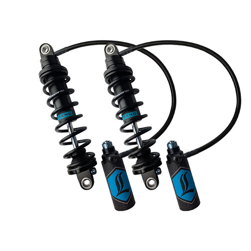 Legend LEG-1310-1887 REVO ARC Remote Reservoir Suspension 13" Adjustable Heavy Duty Spring Rate Rear Shock Absorbers Black for Touring 14-Up