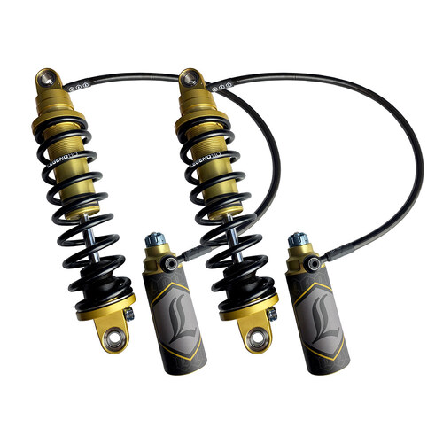 Legend LEG-1310-1910 REVO ARC Remote Reservoir Suspension 13" Adjustable Rear Shock Absorbers Gold for Touring 14-Up